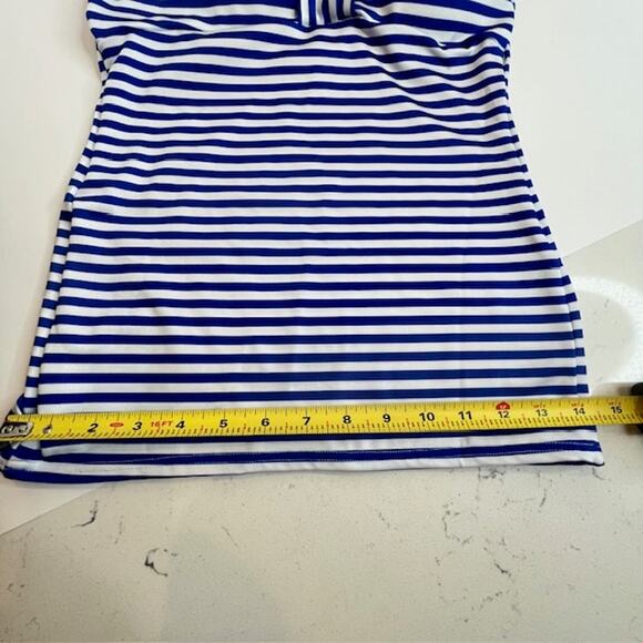 Beverly Swimwear Blue & White Stripe Tankini Swimsuit Top Sz Small - Picture 8 of 9